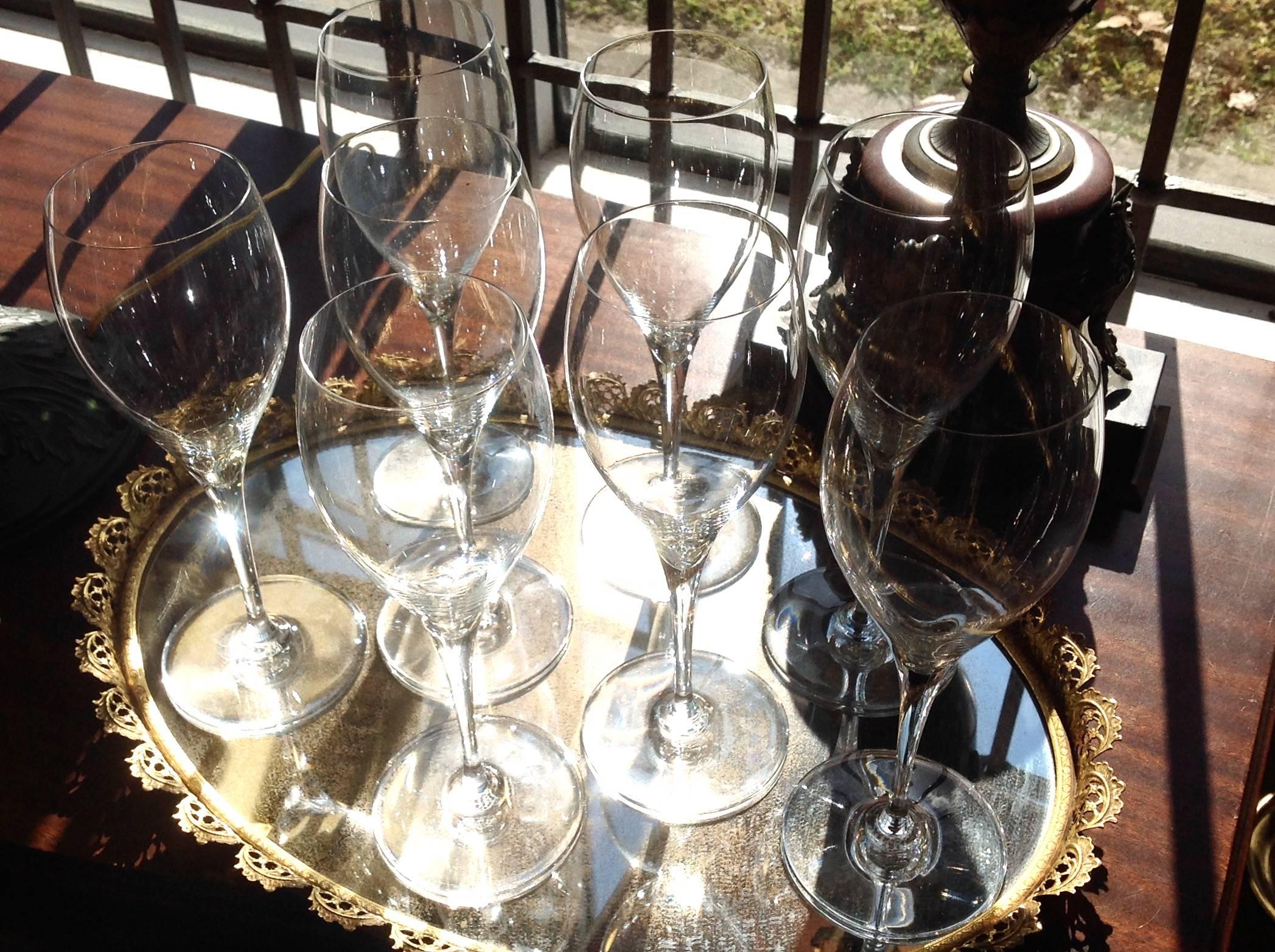 Set of eight St. Remy by Baccarat Champagne Flutes.
  