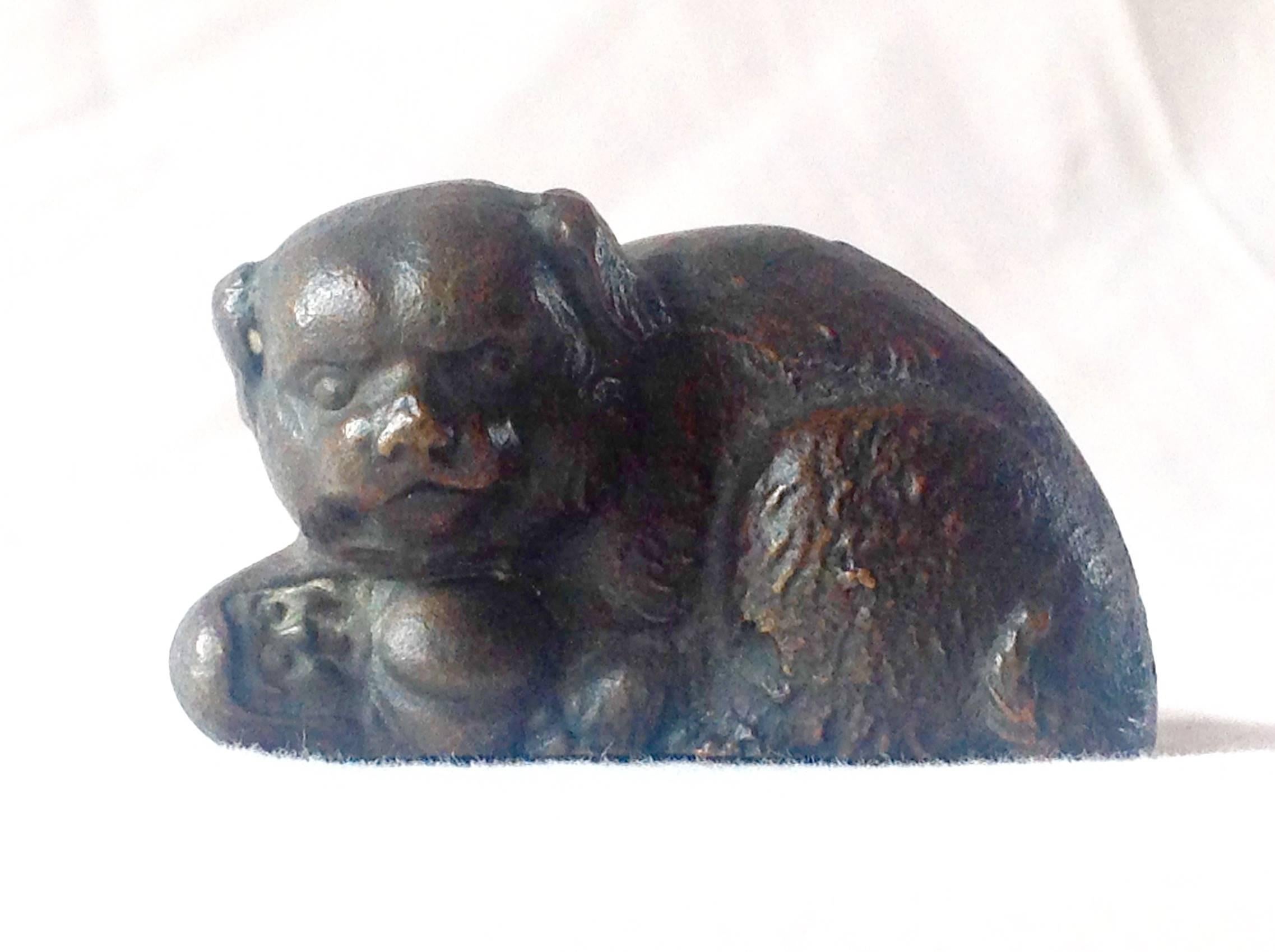 Tiffany Studios Bronze Figure Paperweight In Excellent Condition For Sale In Mobile, AL