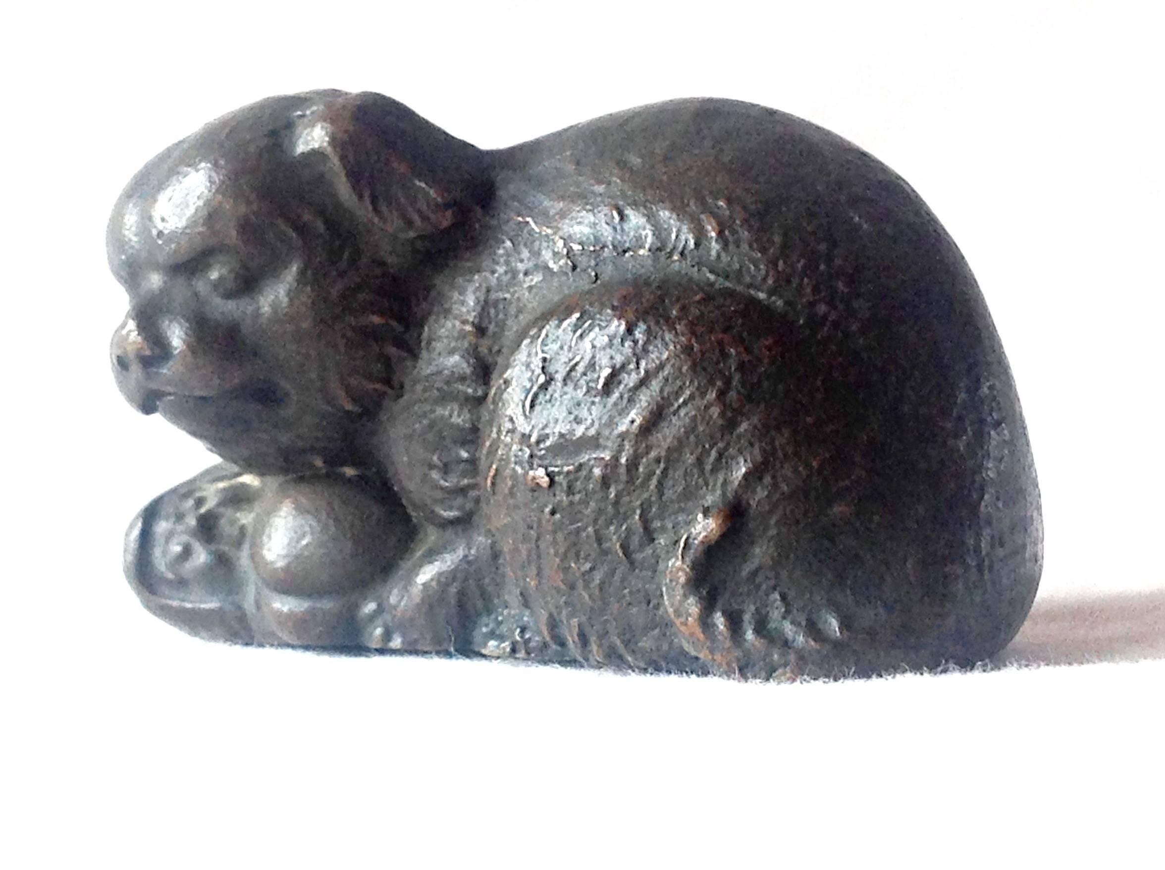 20th Century Tiffany Studios Bronze Figure Paperweight For Sale