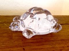 Daum France Crystal Turtle Figurine
