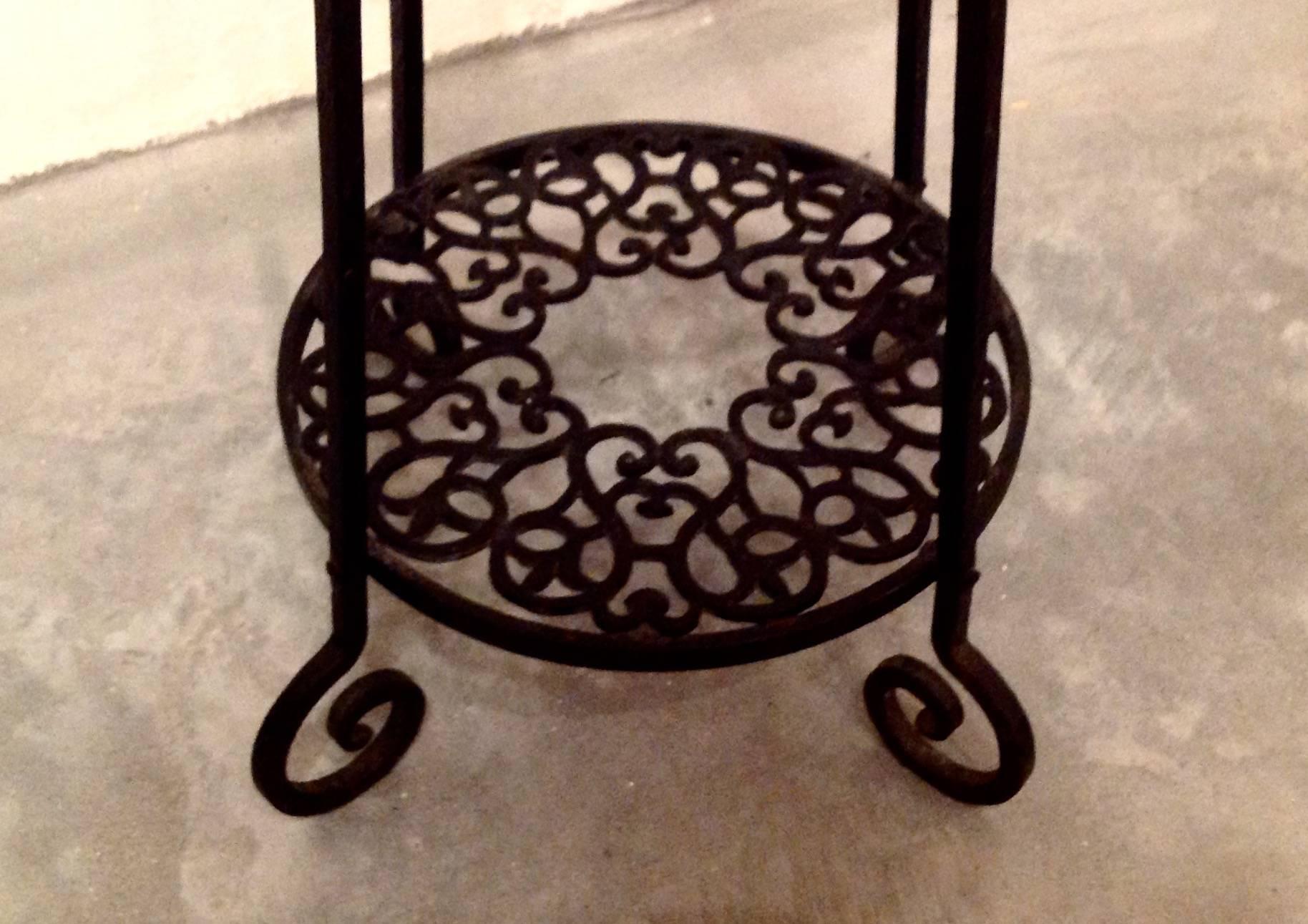Rare Oscar Bach Wrought Iron and Bronze Standing Planter For Sale 2