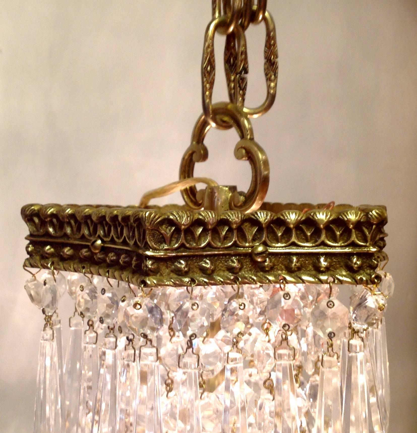 Spanish Crystal Empire Chandelier, circa 1950s For Sale 3