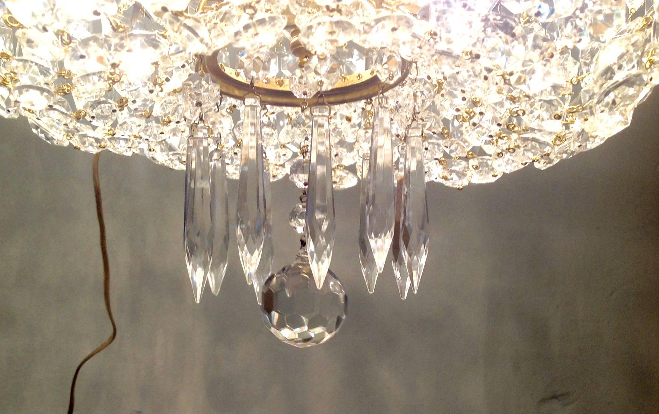 Spanish Crystal Empire Chandelier, circa 1950s For Sale 4
