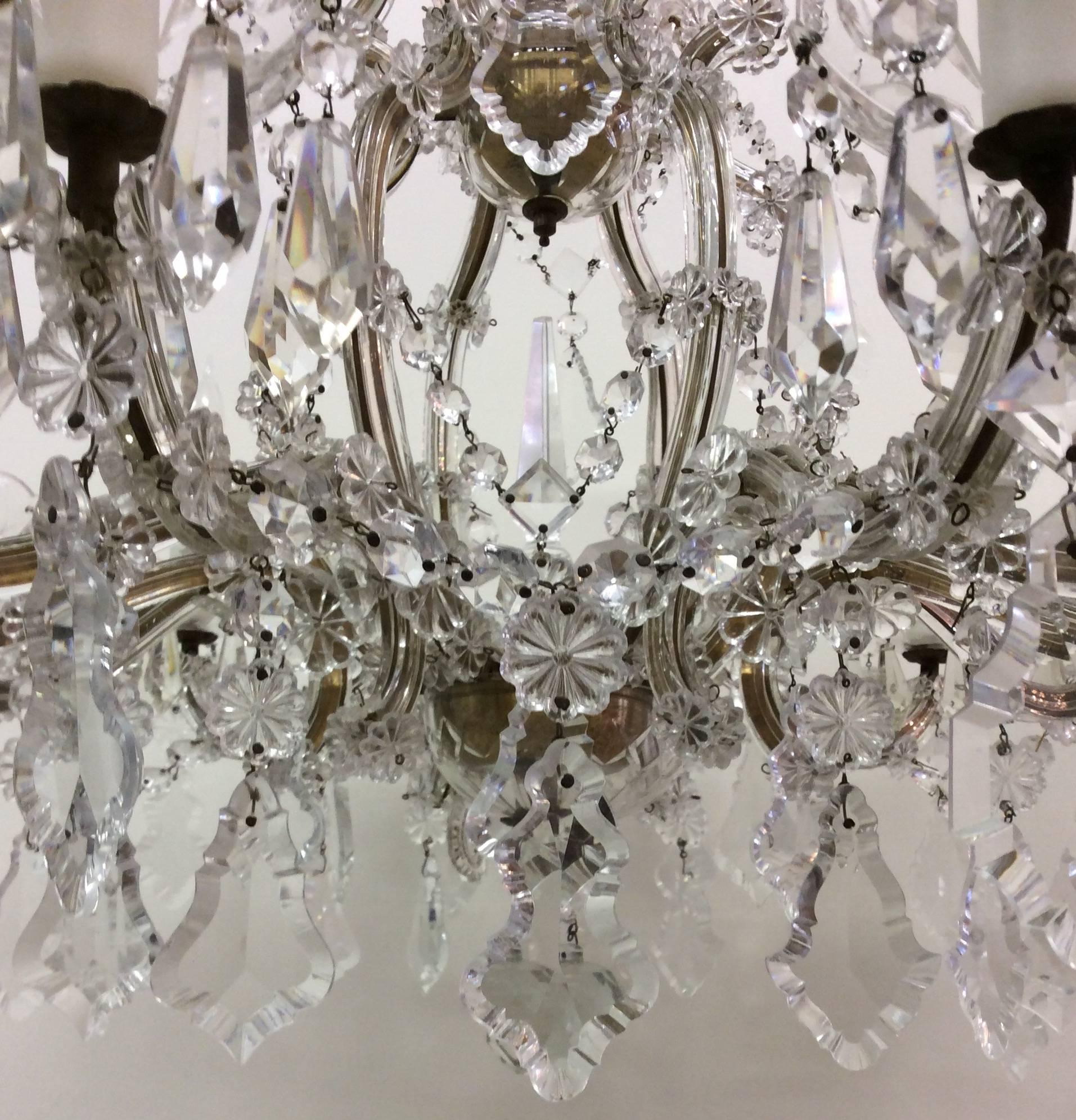 Baroque Antique Maria Theresa Crystal Chandelier For Sale