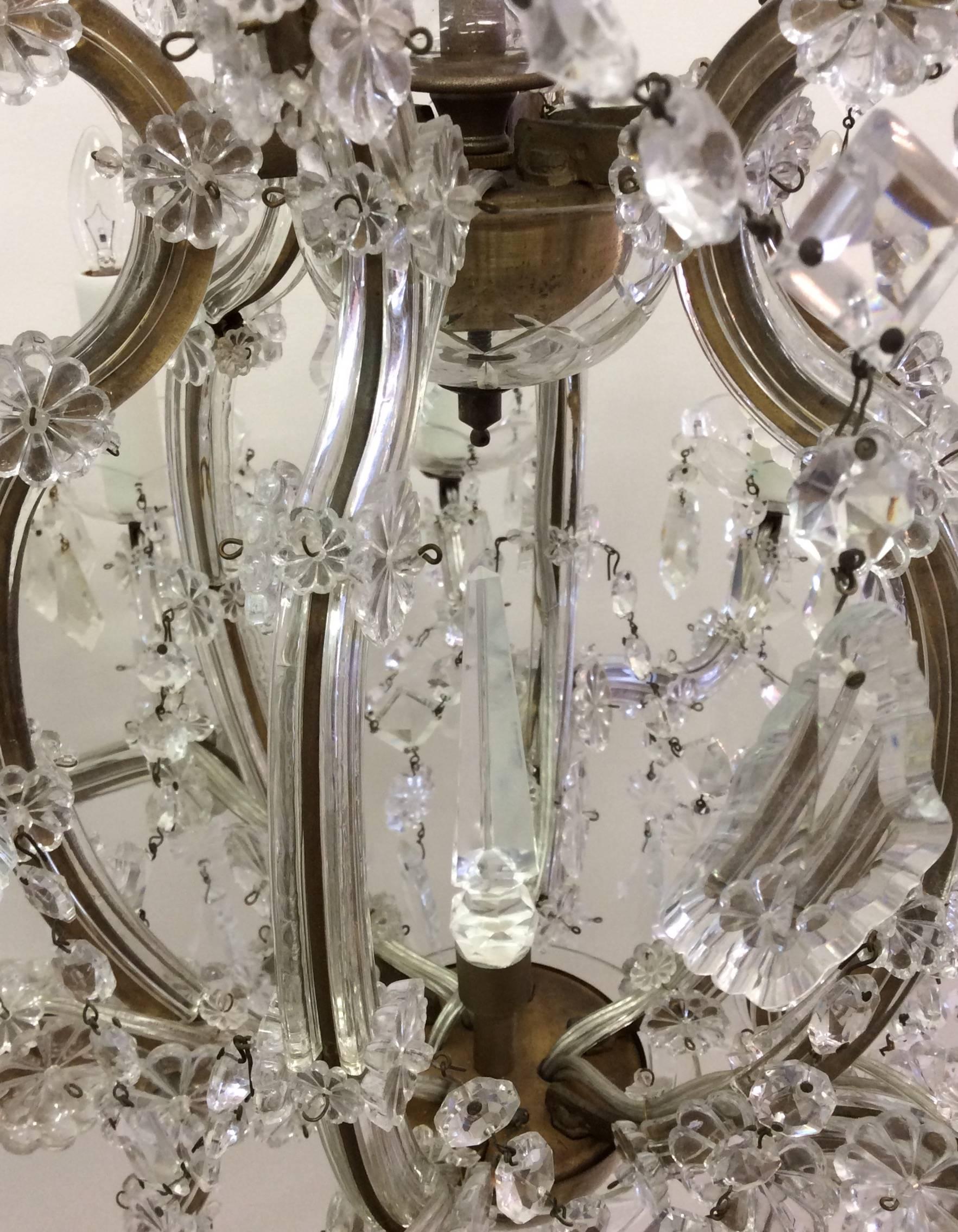 Early 20th Century Antique Maria Theresa Crystal Chandelier For Sale