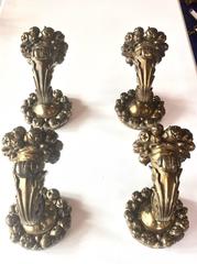 Rare Set of Antique Brass over Gesso Wall Sconces, circa 1911