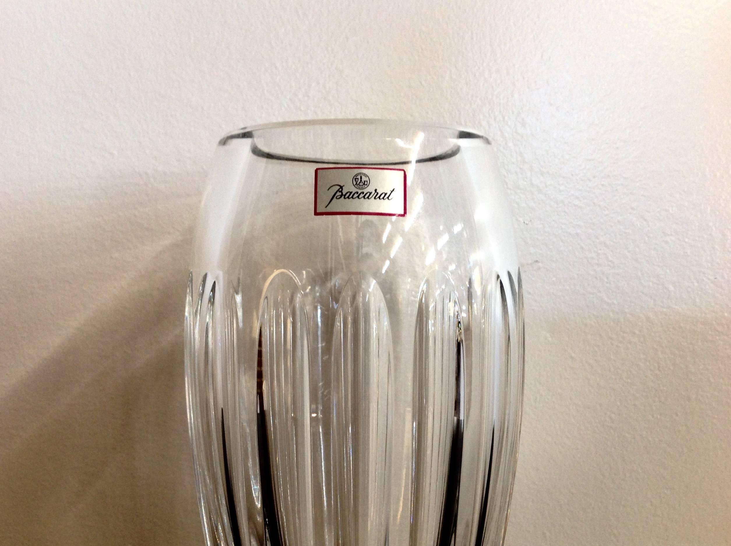 French Flower Vase in Acropole by Baccarat For Sale