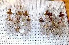 Pair of Five Light French Baccarat Crystal Wall Sconces