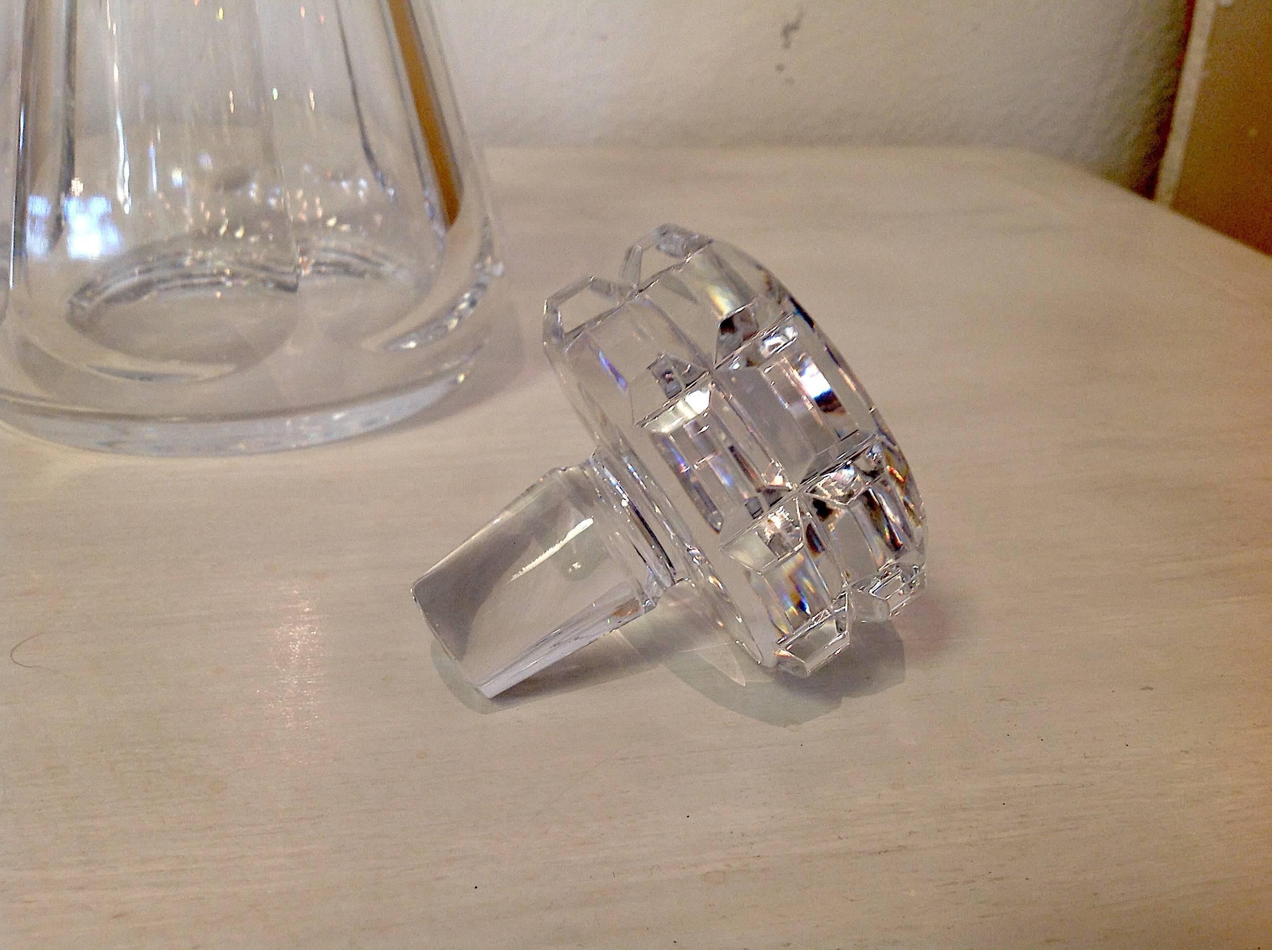 Engraved Baccarat Crystal Cordial Decanter and Stopper in Tallyrand