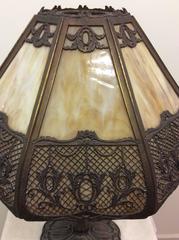 Bradley & Hubbard Originally Gas Slag Glass Lamp