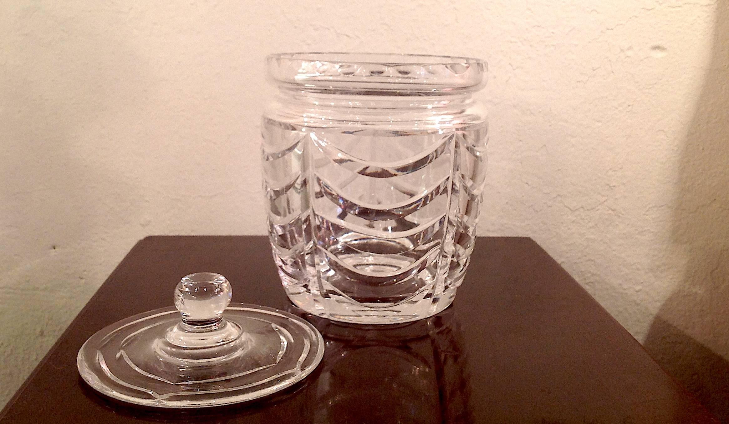 Modern Tiffany Crystal Biscuit Jar with Lid