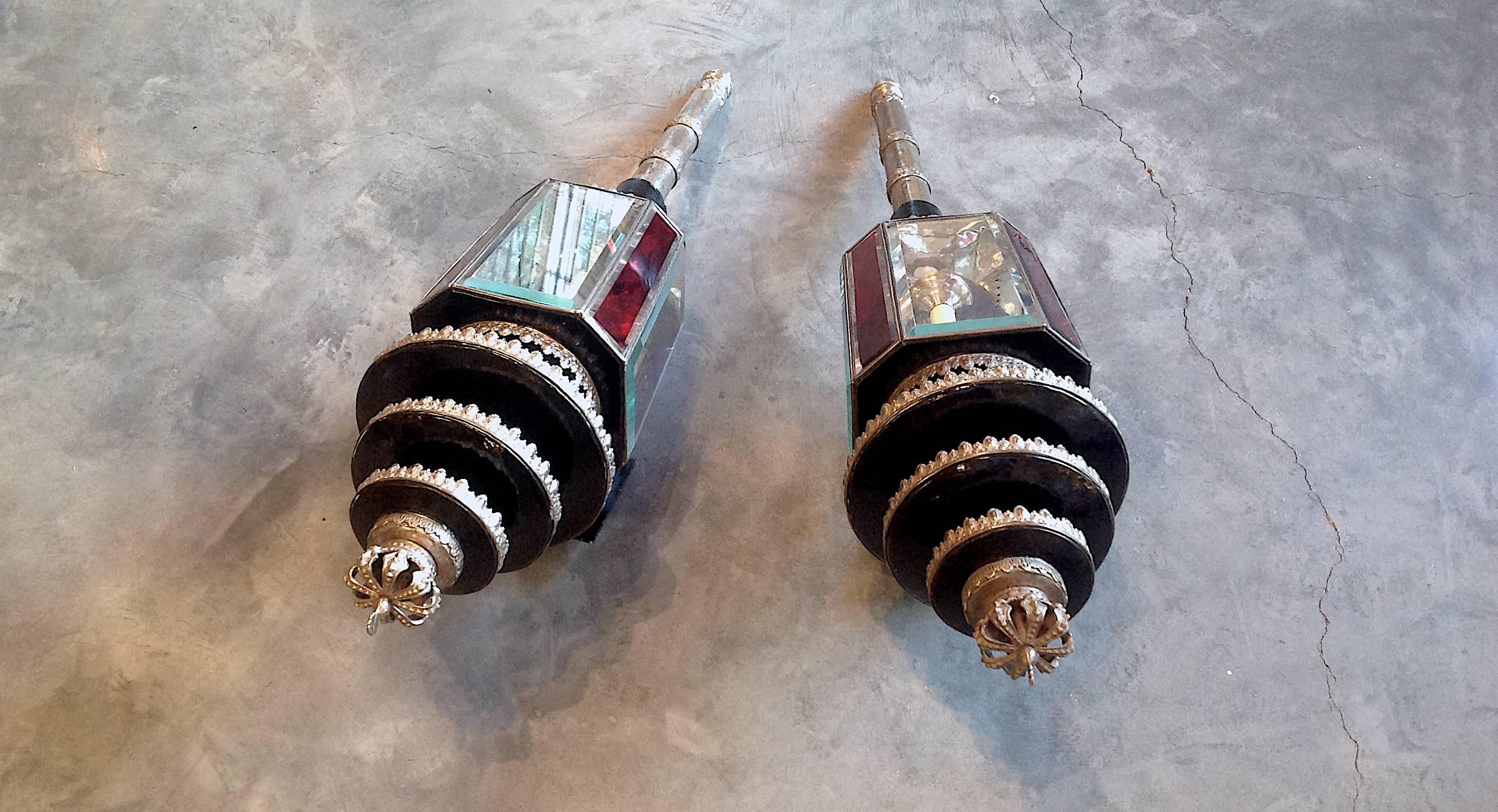 Renaissance Pair of Early 1800s European Royal Coach Lanterns For Sale