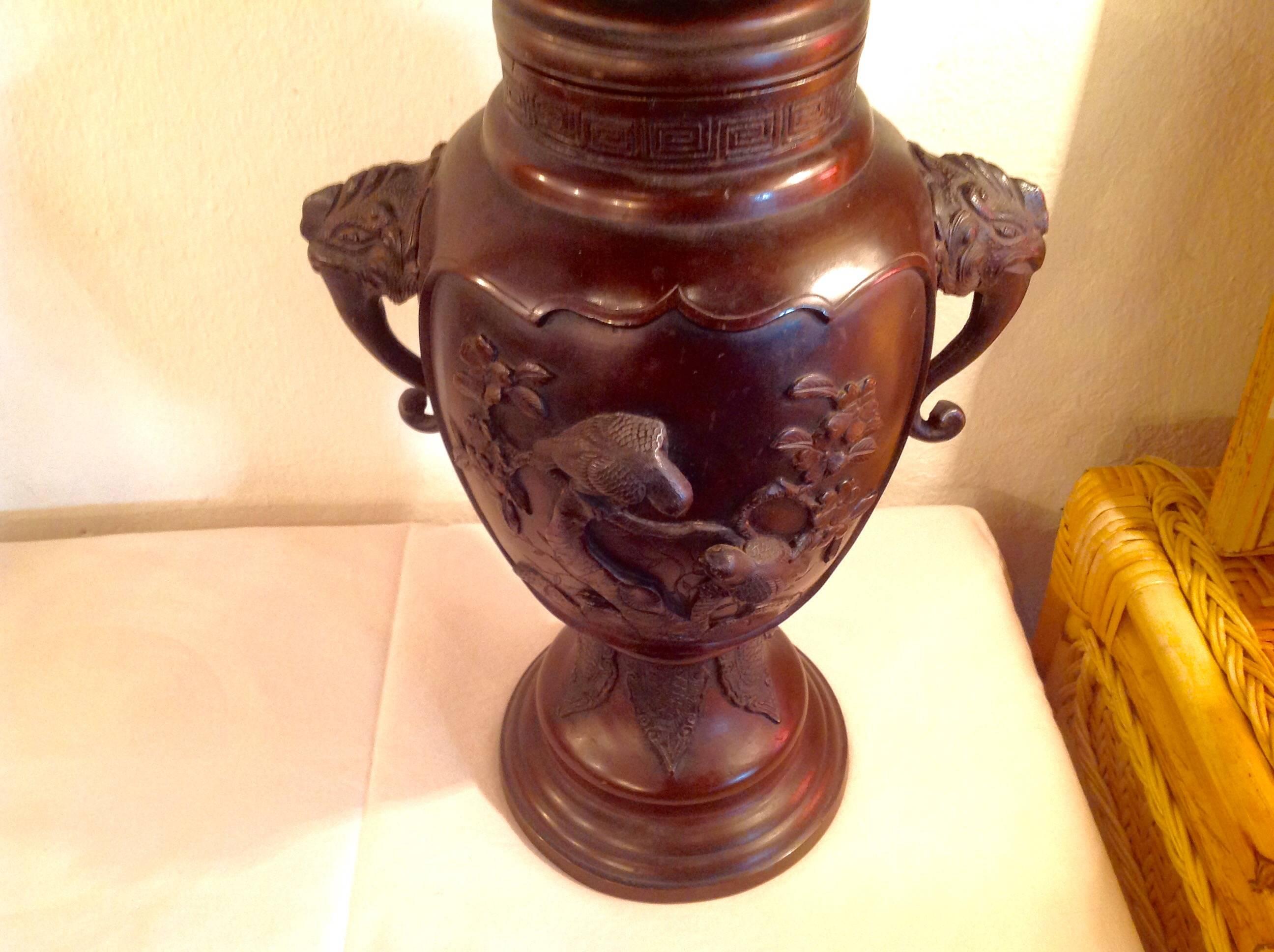 Asian Bronze Urn/Censer In Excellent Condition For Sale In Mobile, AL
