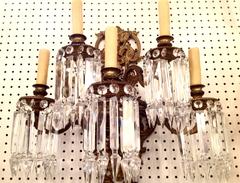 Pair of Grande Victorian Bronze Wall Sconces