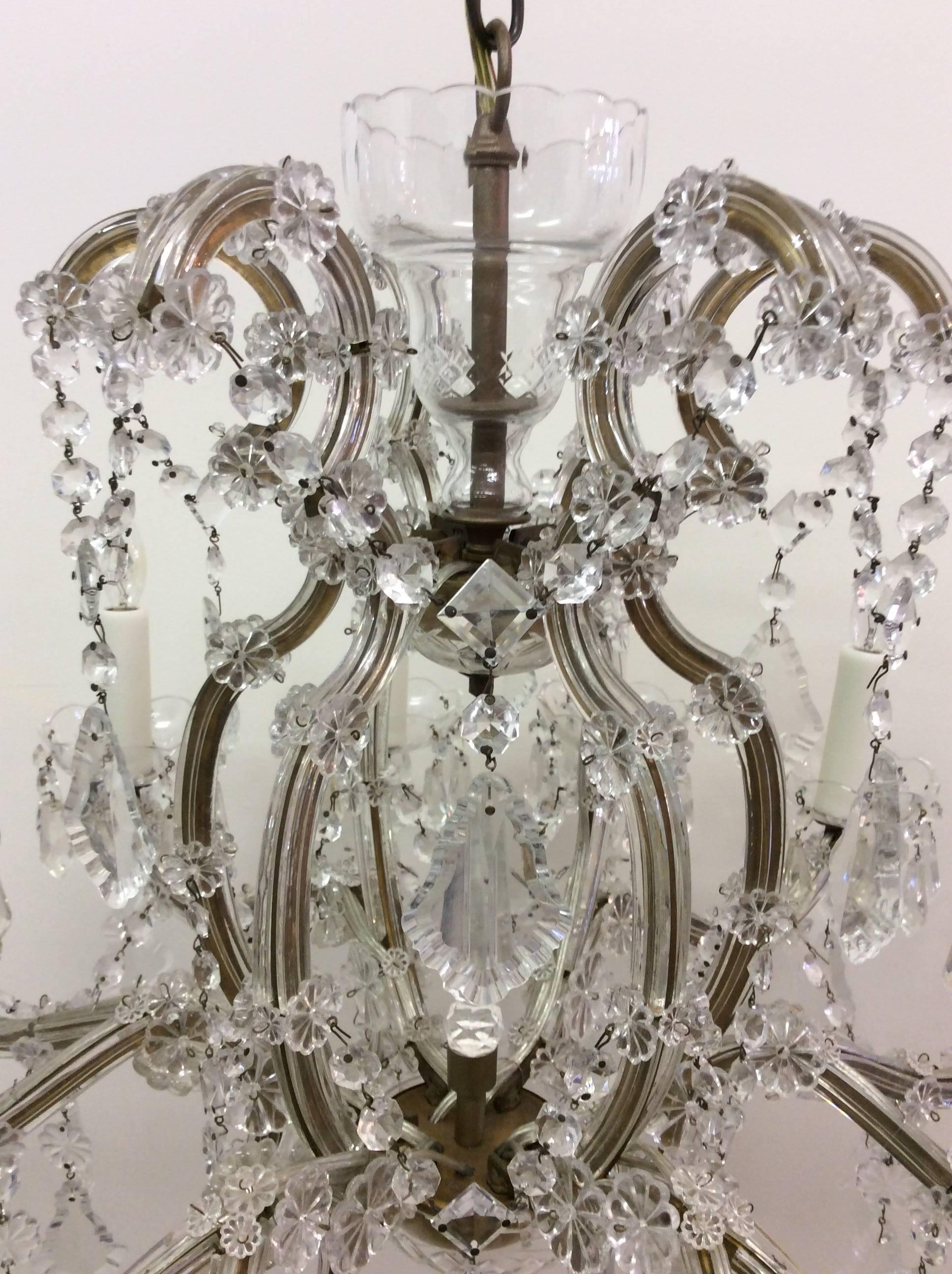 Antique Maria Theresa Crystal Chandelier In Excellent Condition For Sale In Mobile, AL