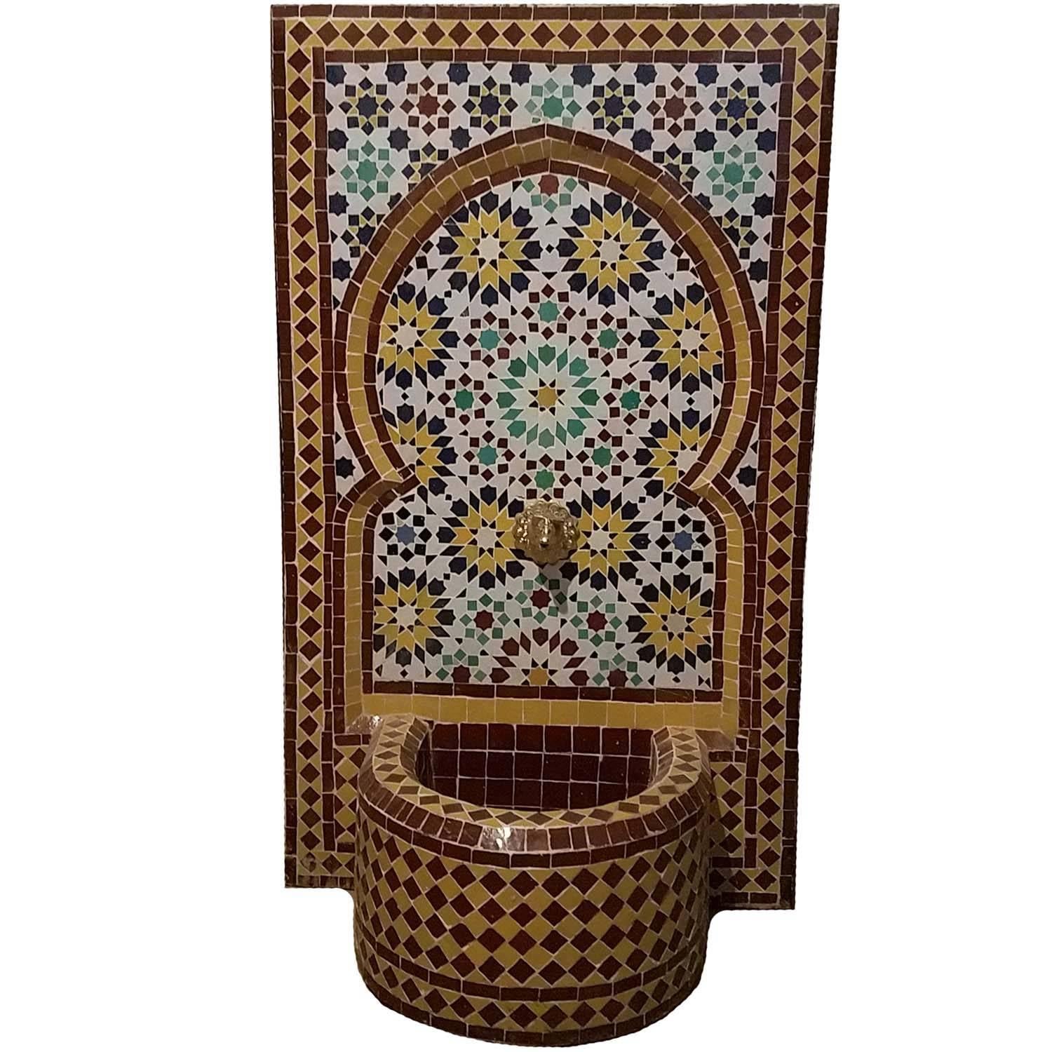 Bella Mosaic Tile Fountain, All Glazed For Sale