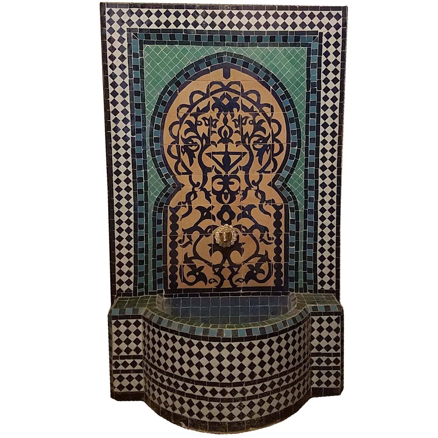 Moroccan "Tree of Life" Mosaic Fountain, All Handmade For Sale