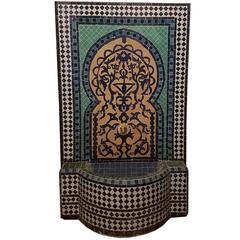 Moroccan "Tree of Life" Mosaic Fountain, All Handmade