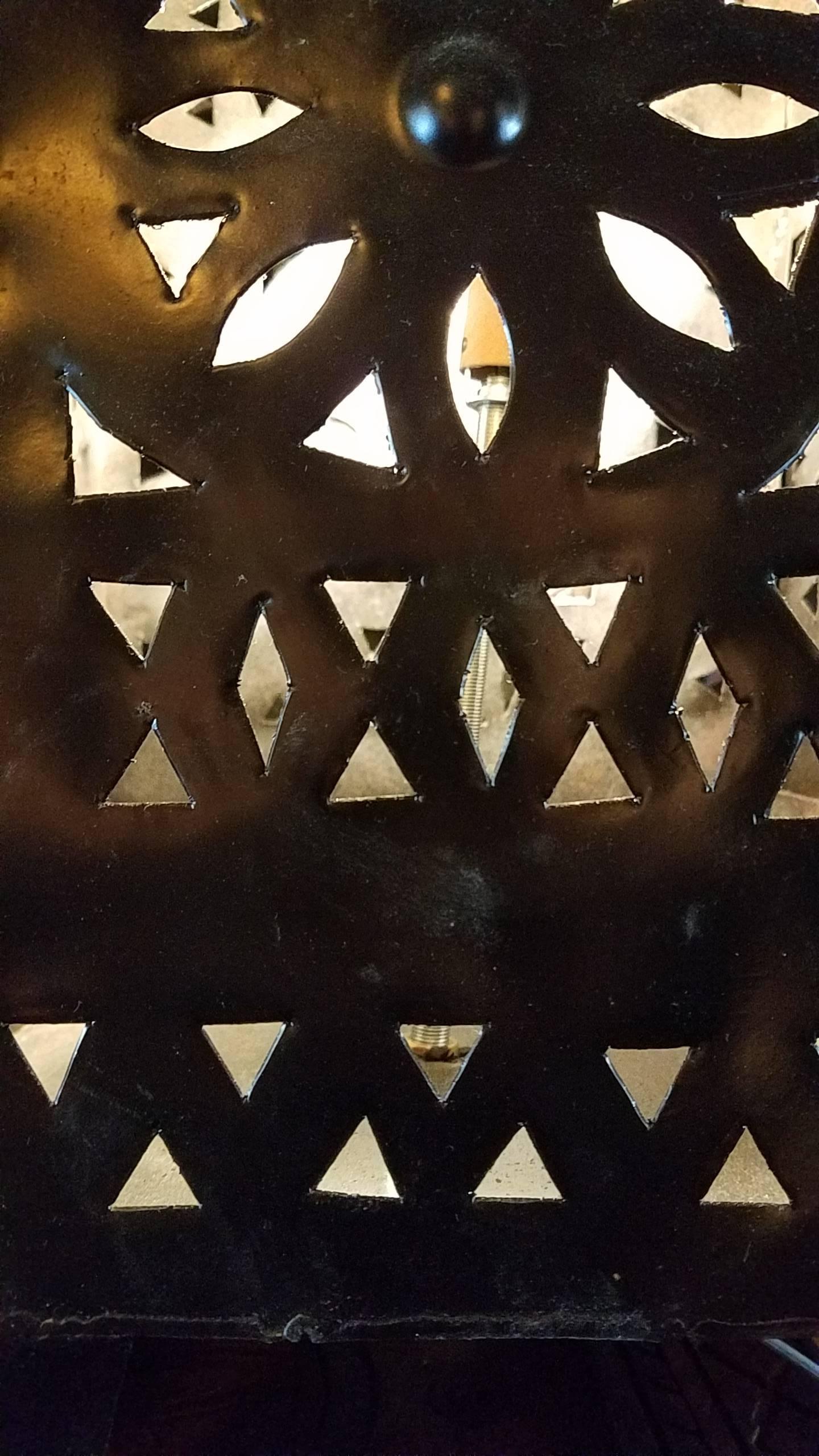 All Metal Moroccan Lantern in Tower Style In Excellent Condition For Sale In Orlando, FL