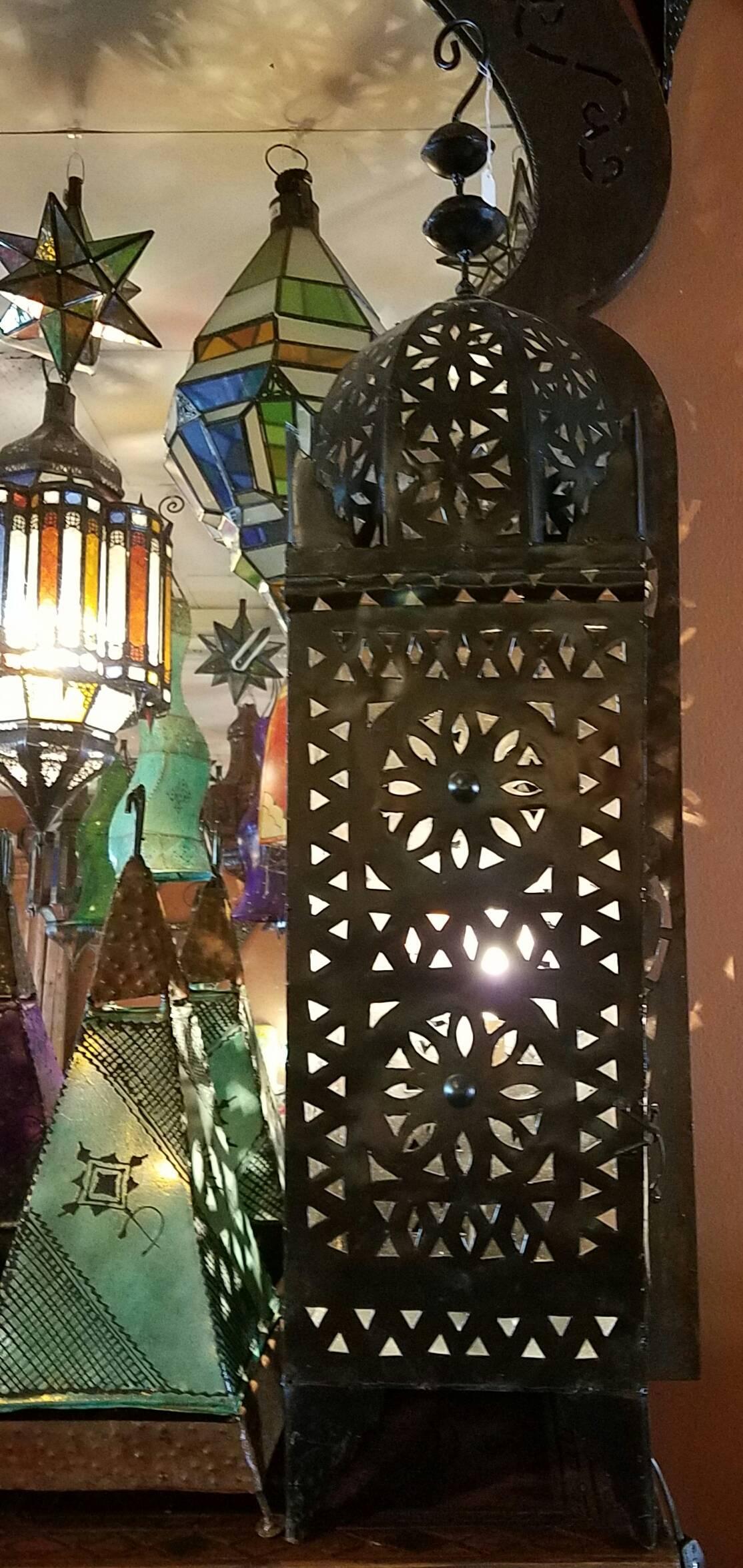 All Metal Moroccan Lantern in Tower Style For Sale 2