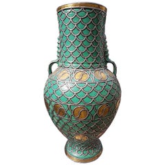 Retro Large Turquoise Moroccan Urn