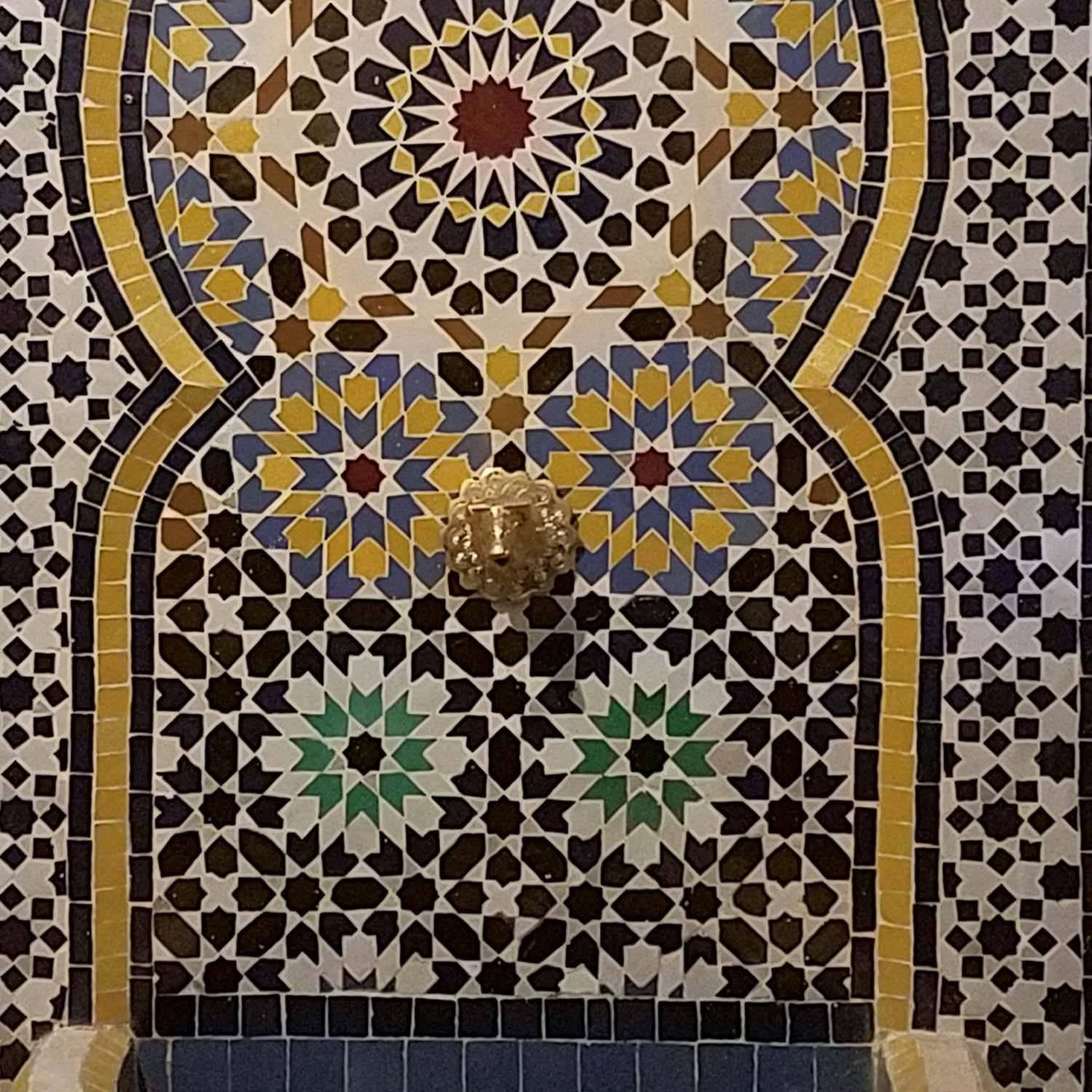 Contemporary Meknes Moroccan Mosaic Fountain, All Mosaics For Sale