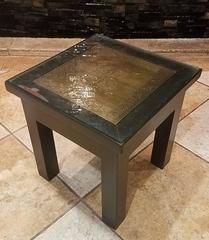 Copper Top Moroccan Side Table, Glass Protection