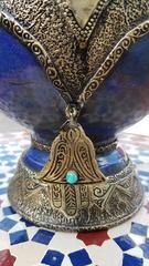 Cobalt Blue Moroccan Khamsa Vase