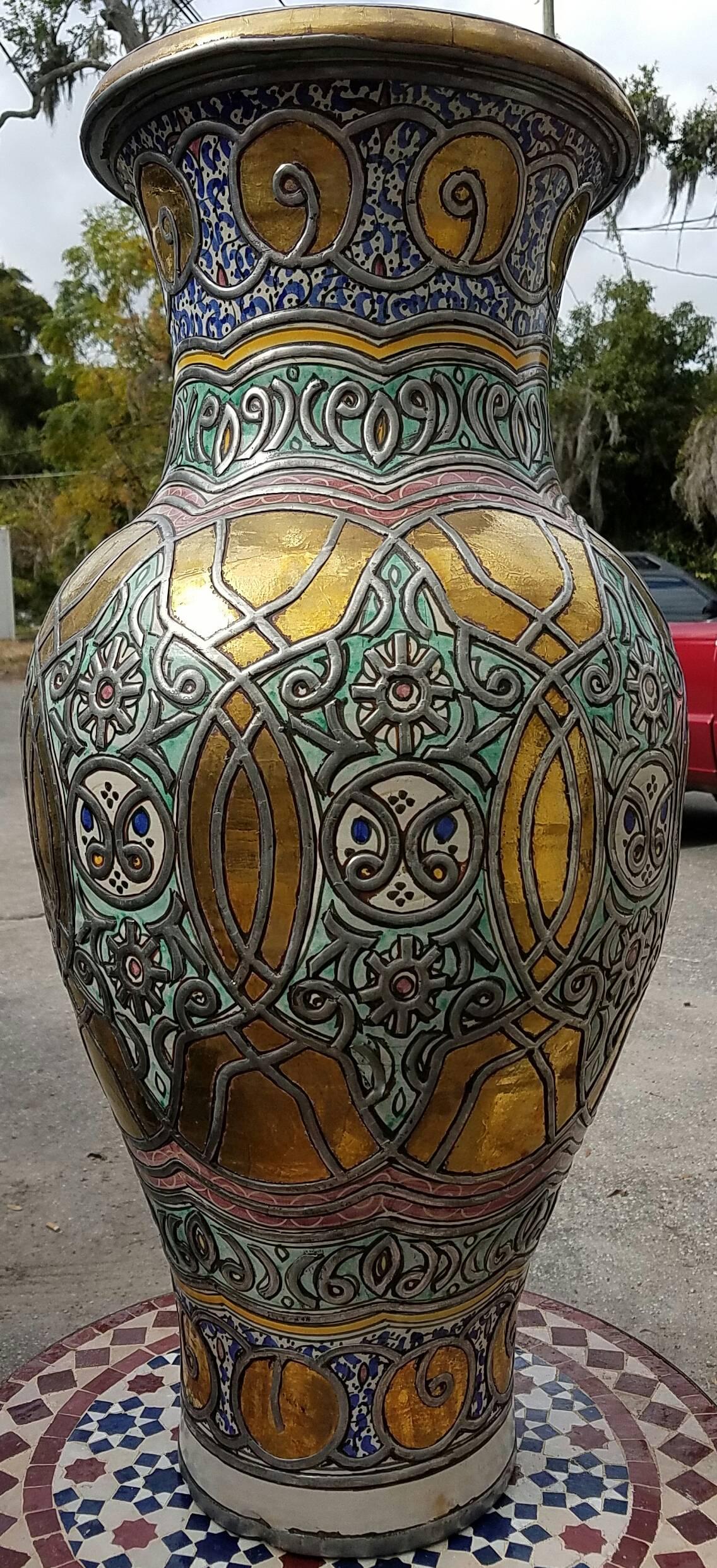 Multicolor Moroccan Vase, Pottery For Sale 1