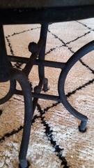 All Yellow Mosaic Table, Wrought Iron Base