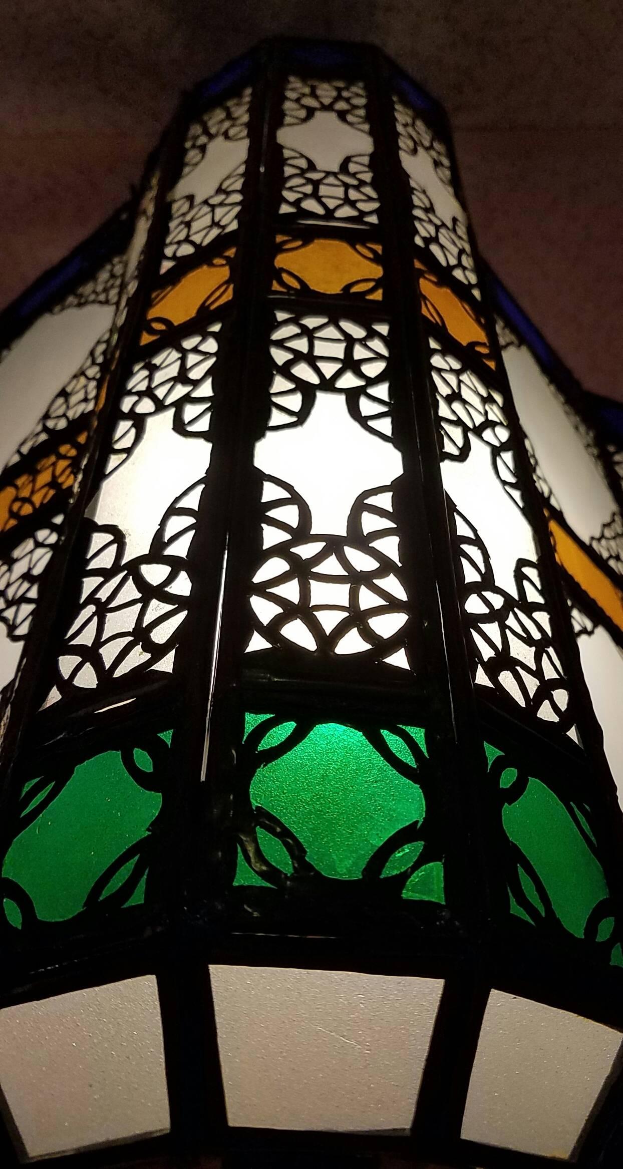 Contemporary Moroccan Glass Lantern 'the Beast' For Sale