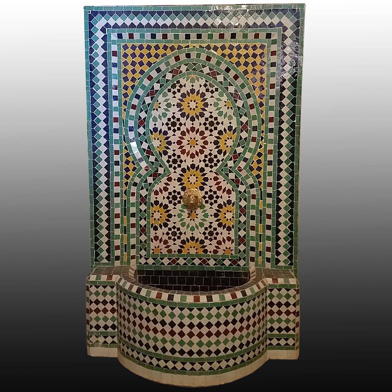 Contemporary Beldia Style Moroccan Fountain, Mosaics For Sale