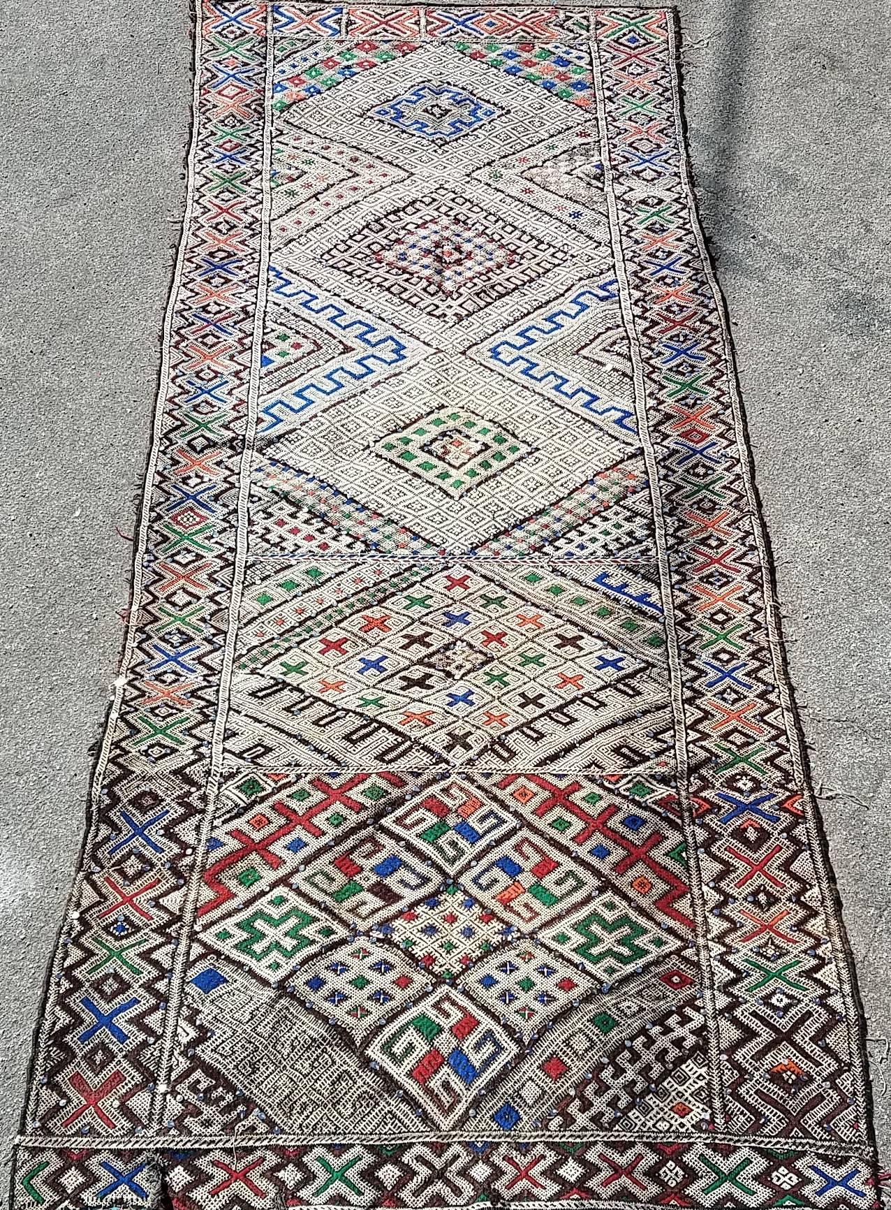 Contemporary Moroccan Berber Carpet, Multicolor For Sale