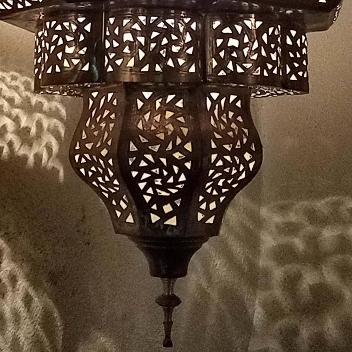 Old Fez Moroccan Lantern, Copper In Excellent Condition In Orlando, FL