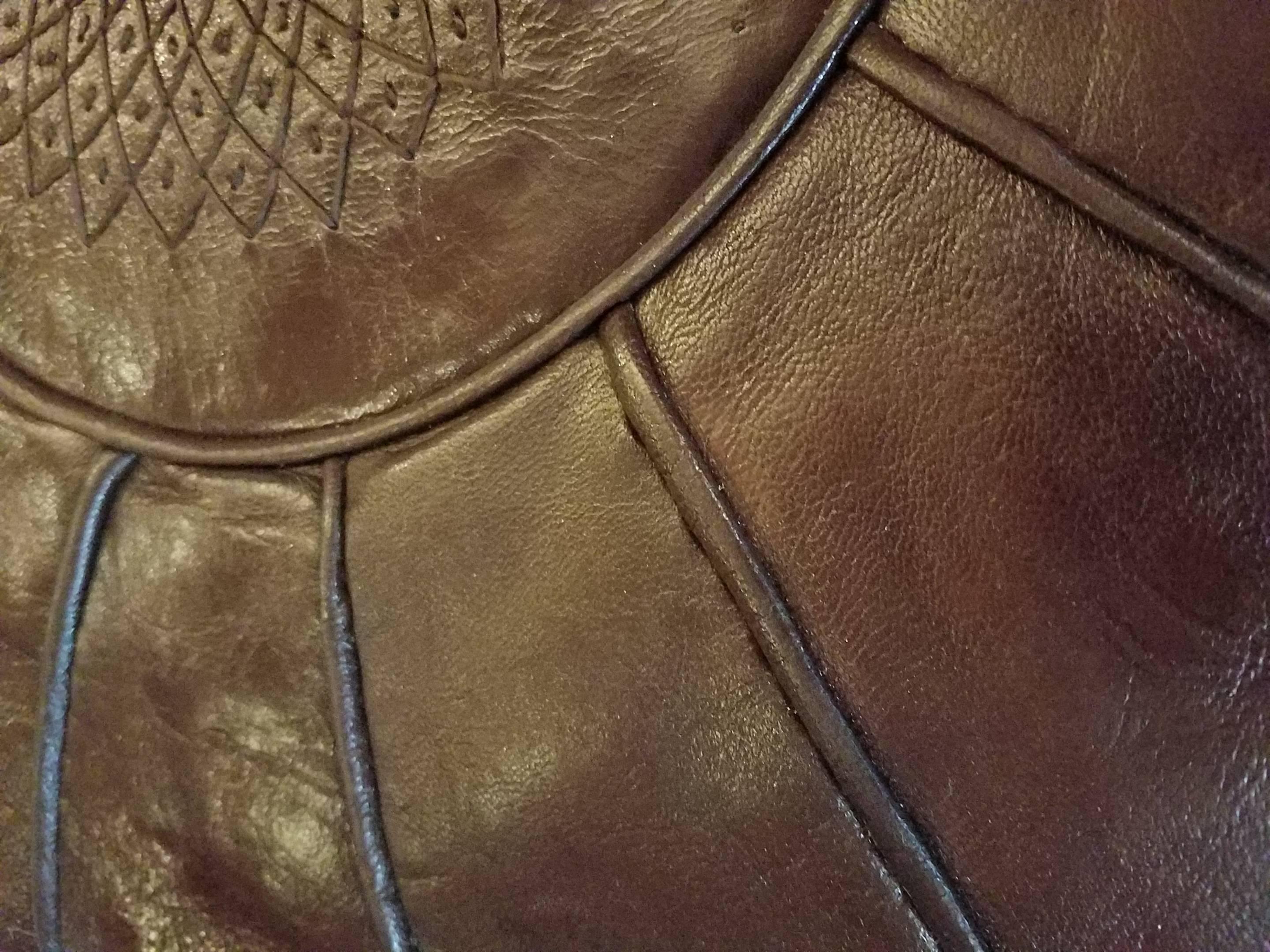 moroccan leather pouf brown