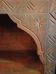 Cedar Wood Moroccan Bookcase, Carved Brown