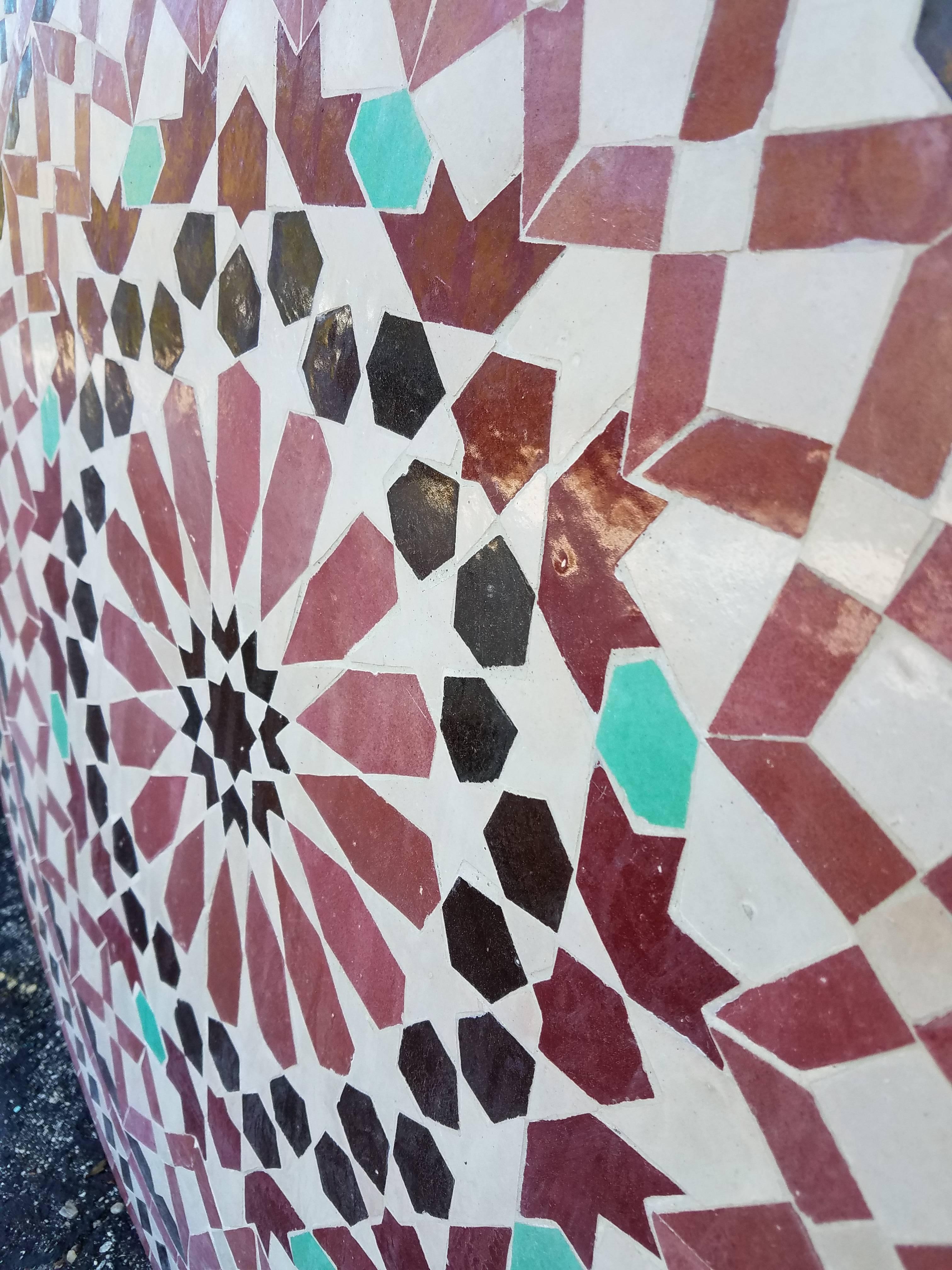 Moroccan Mosaic Table, Multi-Color Settachia In Excellent Condition In Orlando, FL