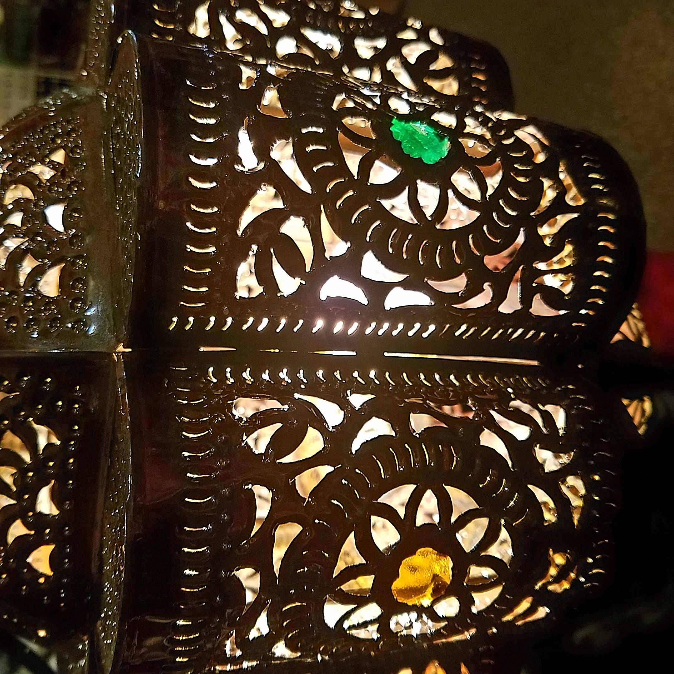 Moroccan Metal Lantern, Bal Style In Excellent Condition In Orlando, FL