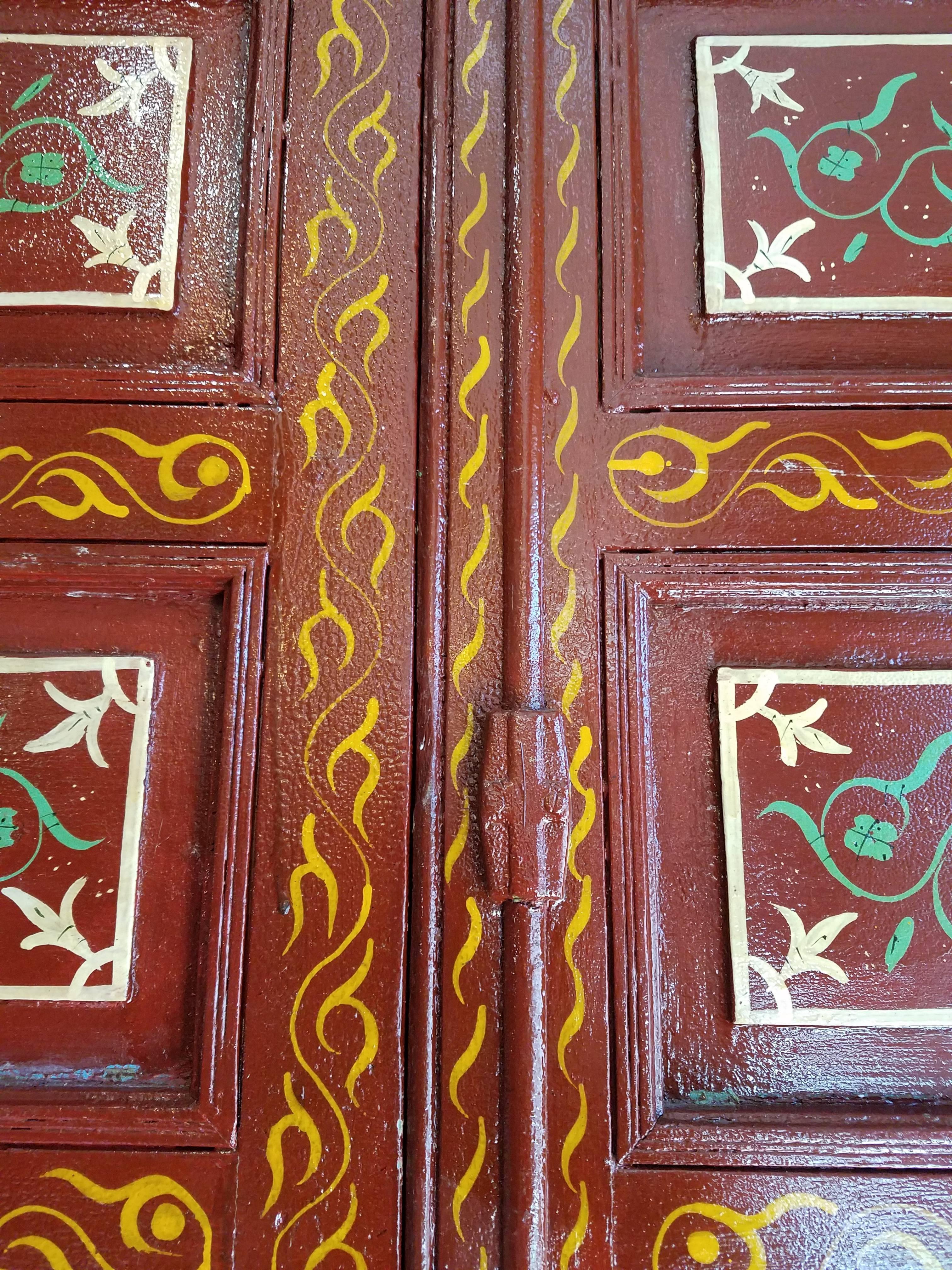 Contemporary Old Moroccan Decorative or Functional Door, Multi-Color For Sale