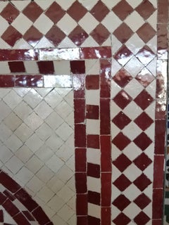 Brick Red/Multicolor Moroccan Mosaic Fountain, Garden or Indoors