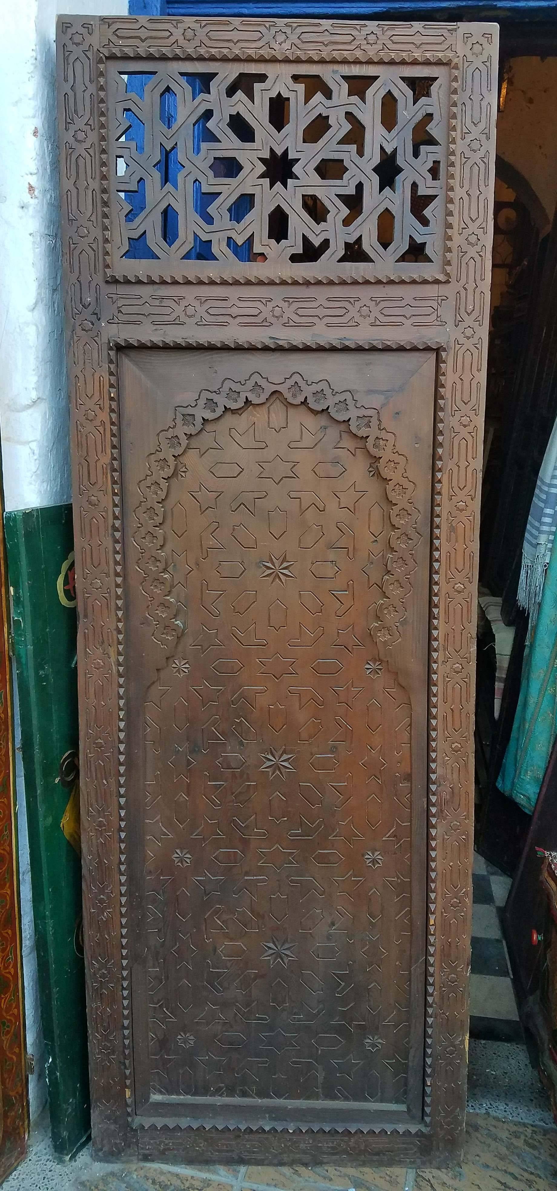 moroccan carved wood panel