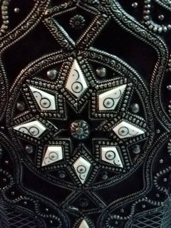 Marrakech Moroccan Camel Bone Side Table, White Dye Bone