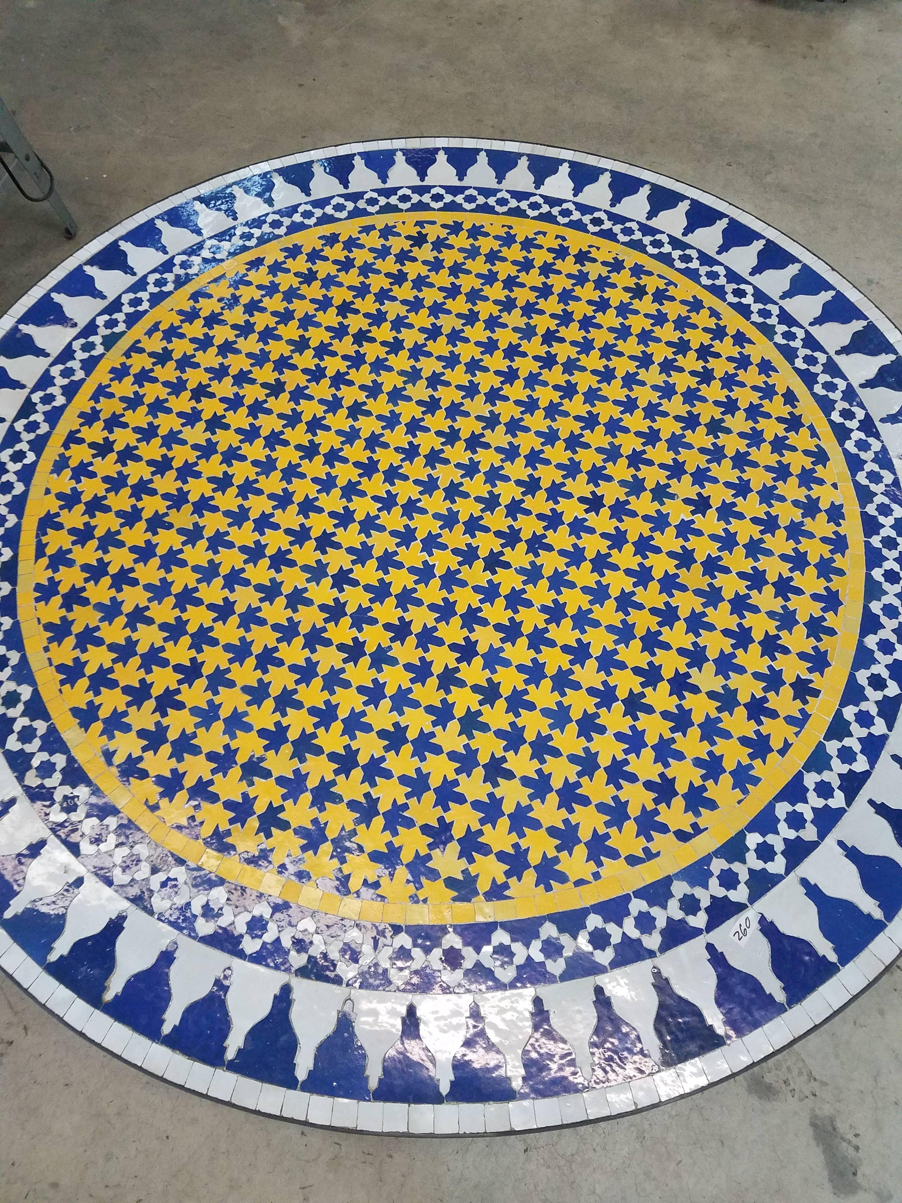 Moroccan Mosaic Table Multi-color Low / High Base Included For Sale 1