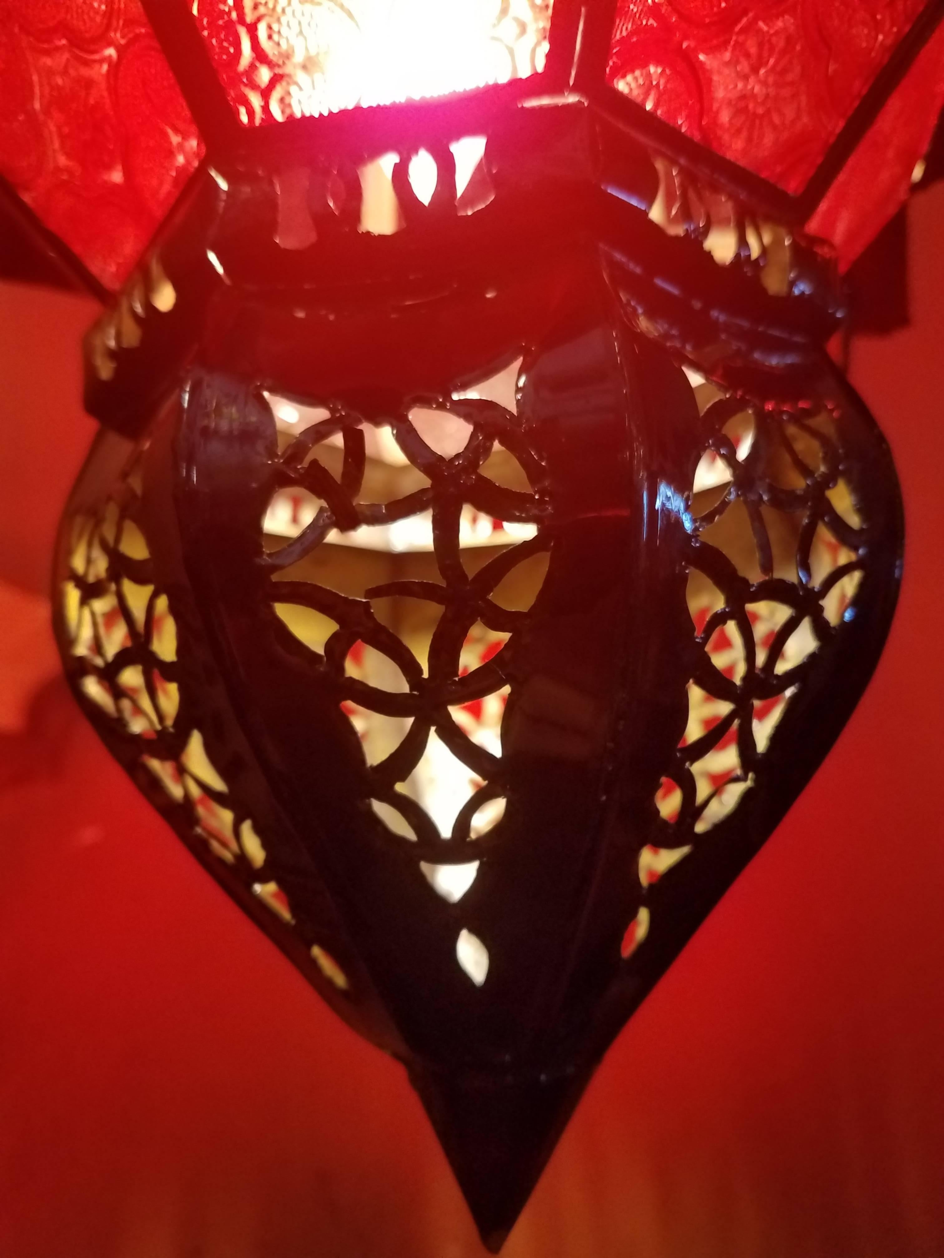 red glass lantern