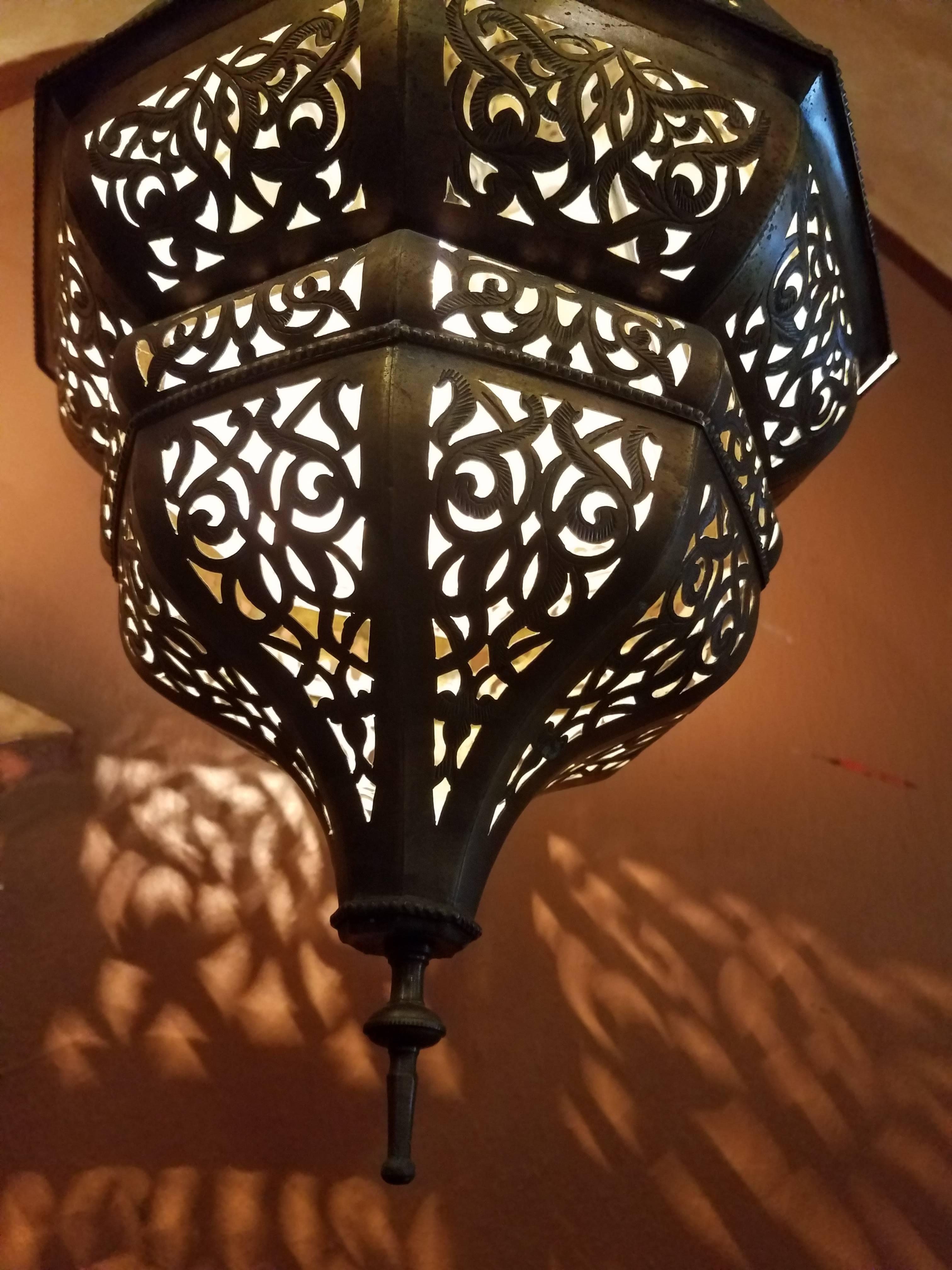 Old Fez Moroccan Lantern, Copper For Sale 2
