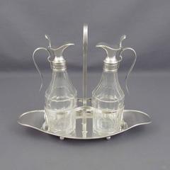 English Sterling Silver Oil and Vinegar Cruet