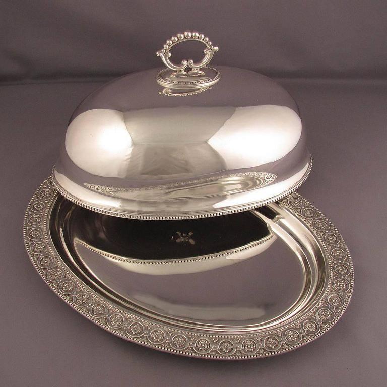 Edwardian Sterling Silver Meat Dome and Platter at 1stDibs