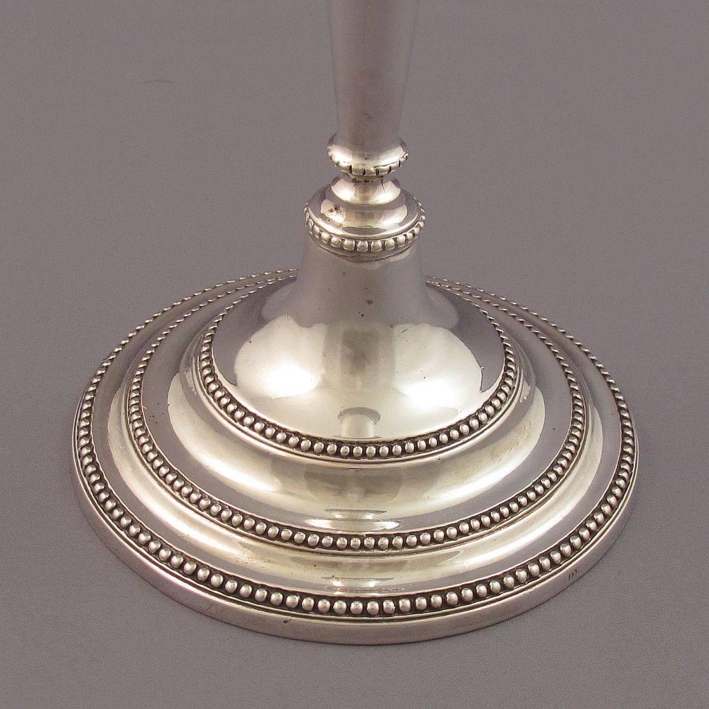 Sterling Silver Pair of Portuguese Silver Candlesticks