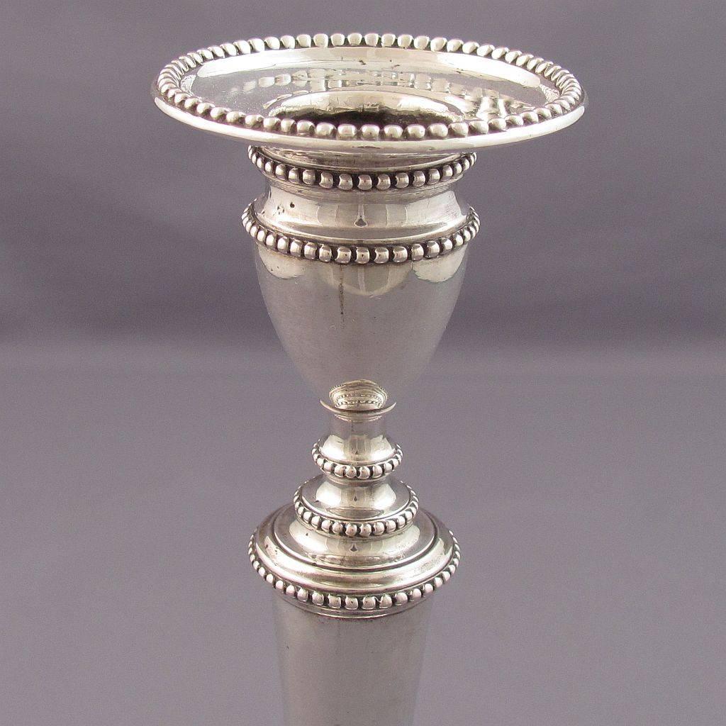 Pair of Portuguese Silver Candlesticks In Excellent Condition In Vancouver, BC