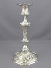 Pair of Rococo Silver Candlesticks